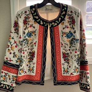 Alice + Olivia Embroidered Flower Jacket